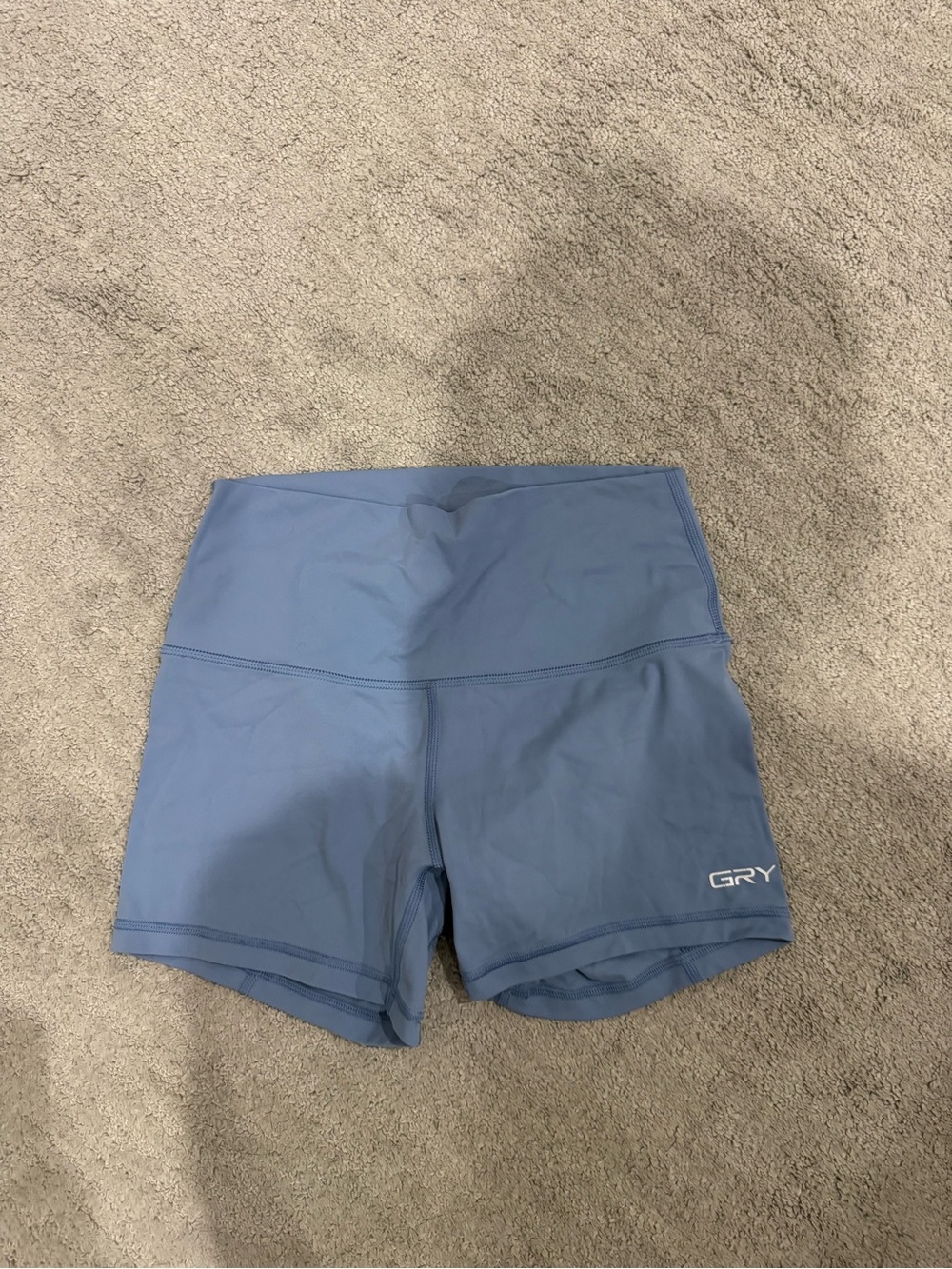 High-Rise Athletic Shorts — Dusty Blue